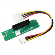 Адаптер Dynamode PCI-E 4x Female to NGFF M.2 M Key Male, Power Cable 4 Pin to Molex 20 cm