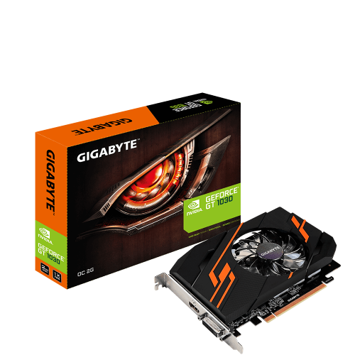 Видеокарта GeForce GT1030, Gigabyte, OC, 2Gb DDR5, 64-bit (GV-N1030OC-2GI)